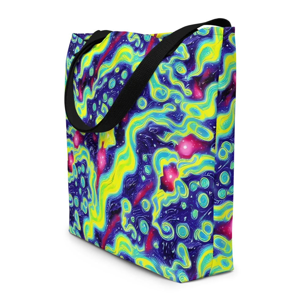 Acid Moonlight on Large Tote Bag W/ Pocket — Front