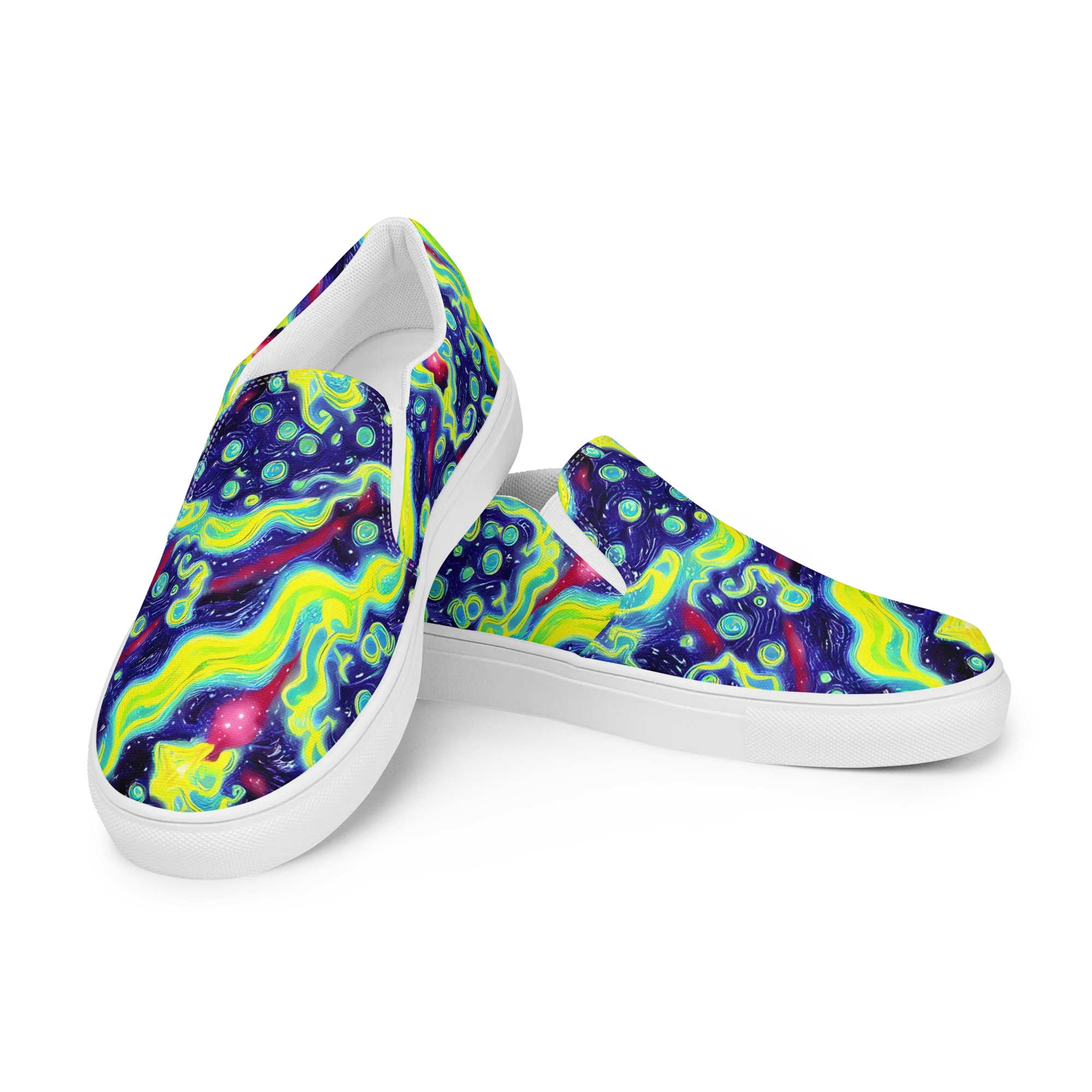 Acid Moonlight on Women's Slip-On Canvas Shoes — Left Front