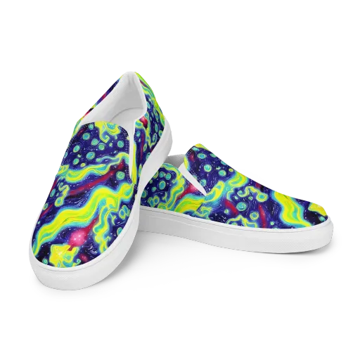 Acid Moonlight on a Women's Slip-On Canvas Shoes