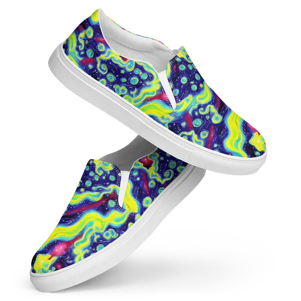 Acid Moonlight on Women's Slip-On Canvas Shoes — Front