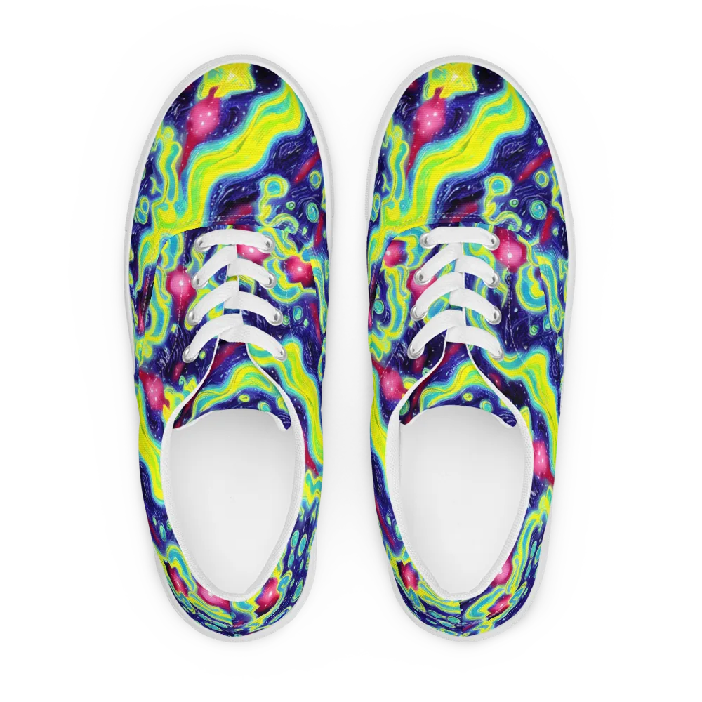 Acid Moonlight on Men's Lace-Up Canvas Shoes — Front