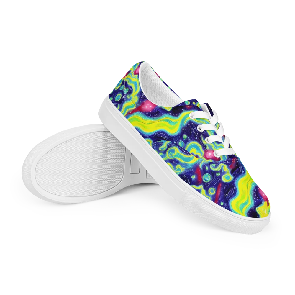 Acid Moonlight on Men's Lace-Up Canvas Shoes — Right Front
