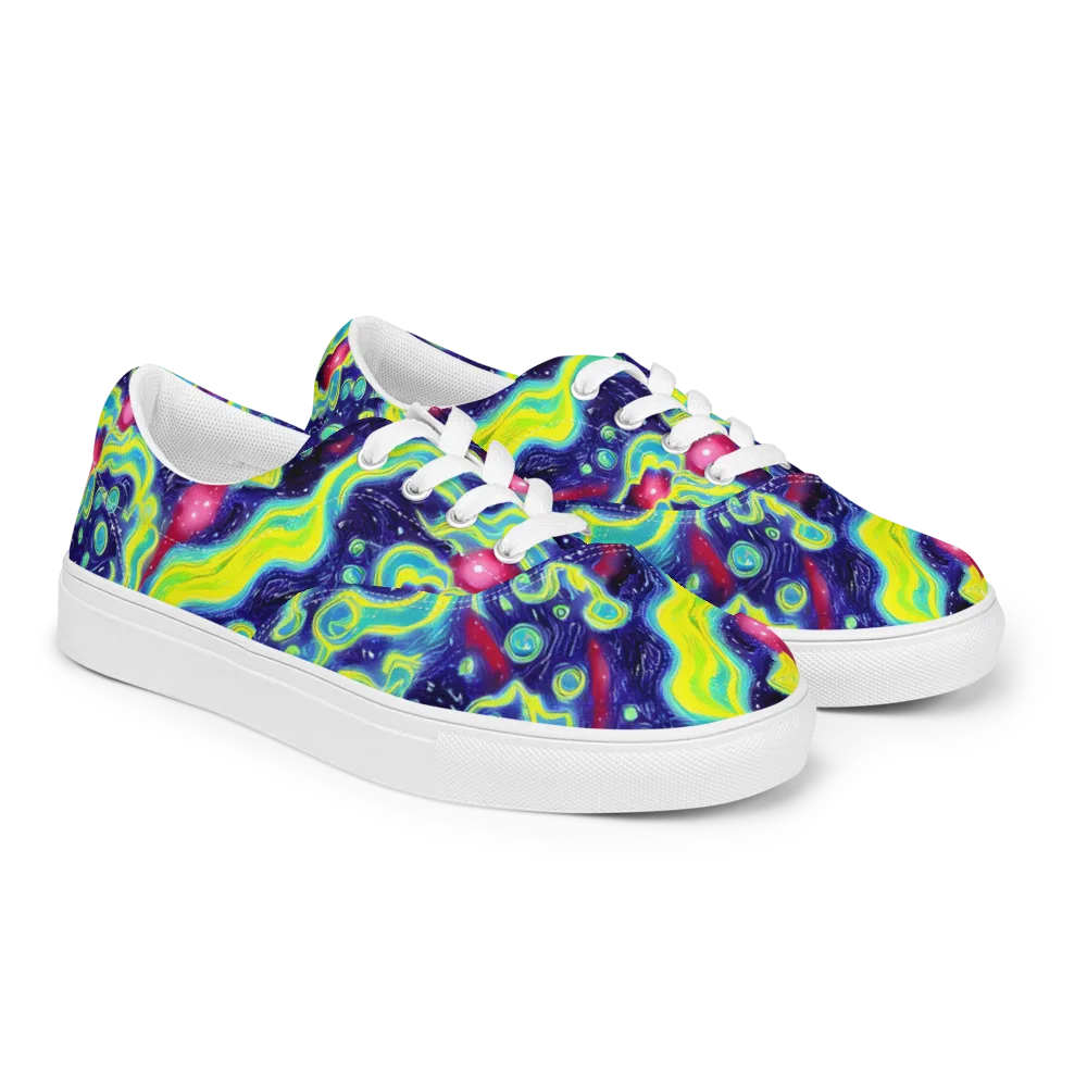Acid Moonlight on Men's Lace-Up Canvas Shoes — Right Front