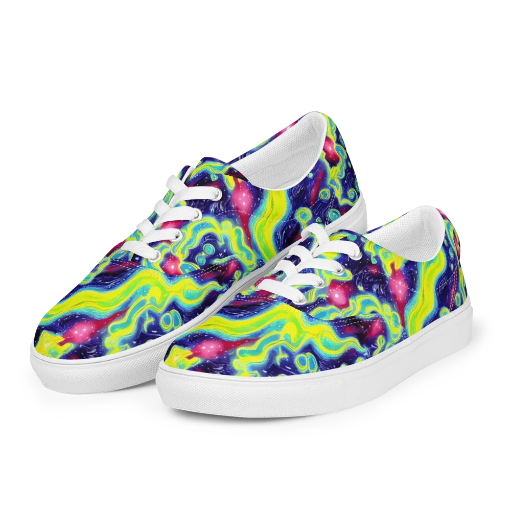 Acid Moonlight on Men's Lace-Up Canvas Shoes — Left Front