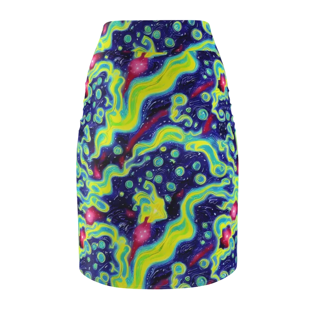 Acid Moonlight on Pencil Skirt — Back