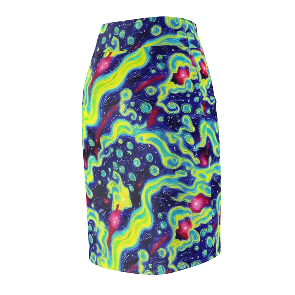 Acid Moonlight on Pencil Skirt — Back Side