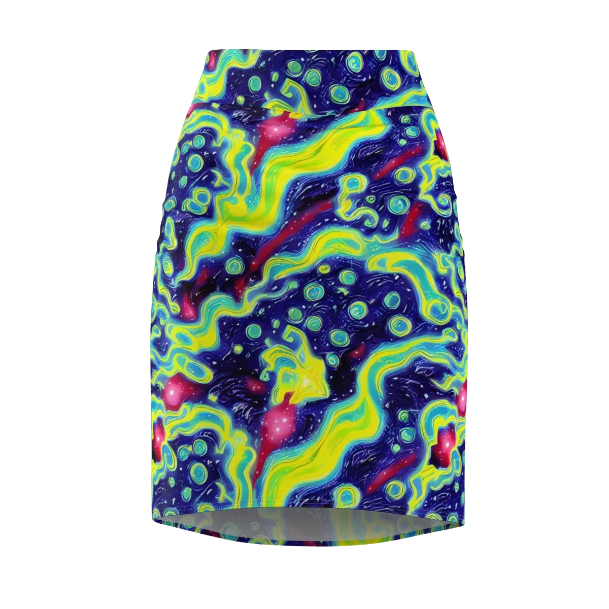 Acid Moonlight on Pencil Skirt — Front
