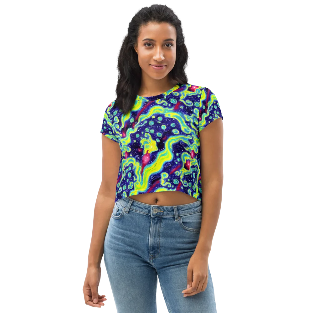 Acid Moonlight on Crop Tee — Front