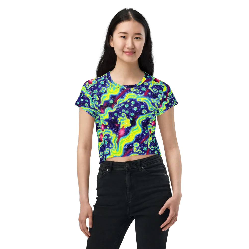 Acid Moonlight on Crop Tee — Front
