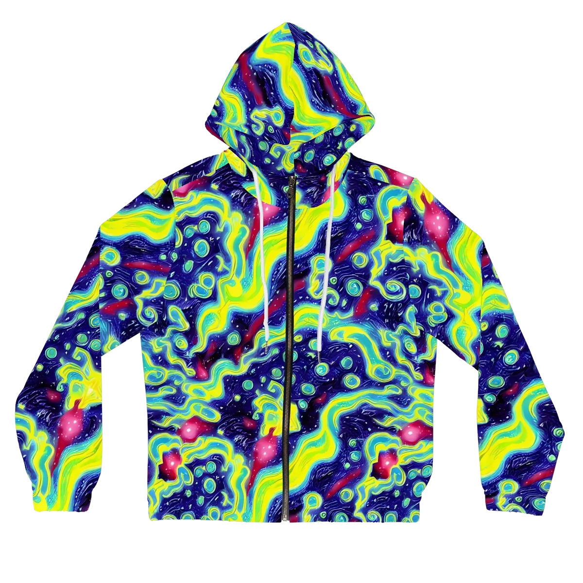 Acid Moonlight on Women's Full-Zip Hoodie — Front