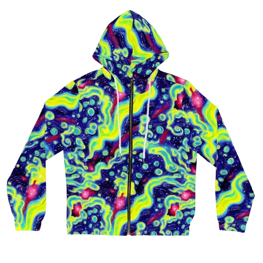 Acid Moonlight on a Women's Full-Zip Hoodie