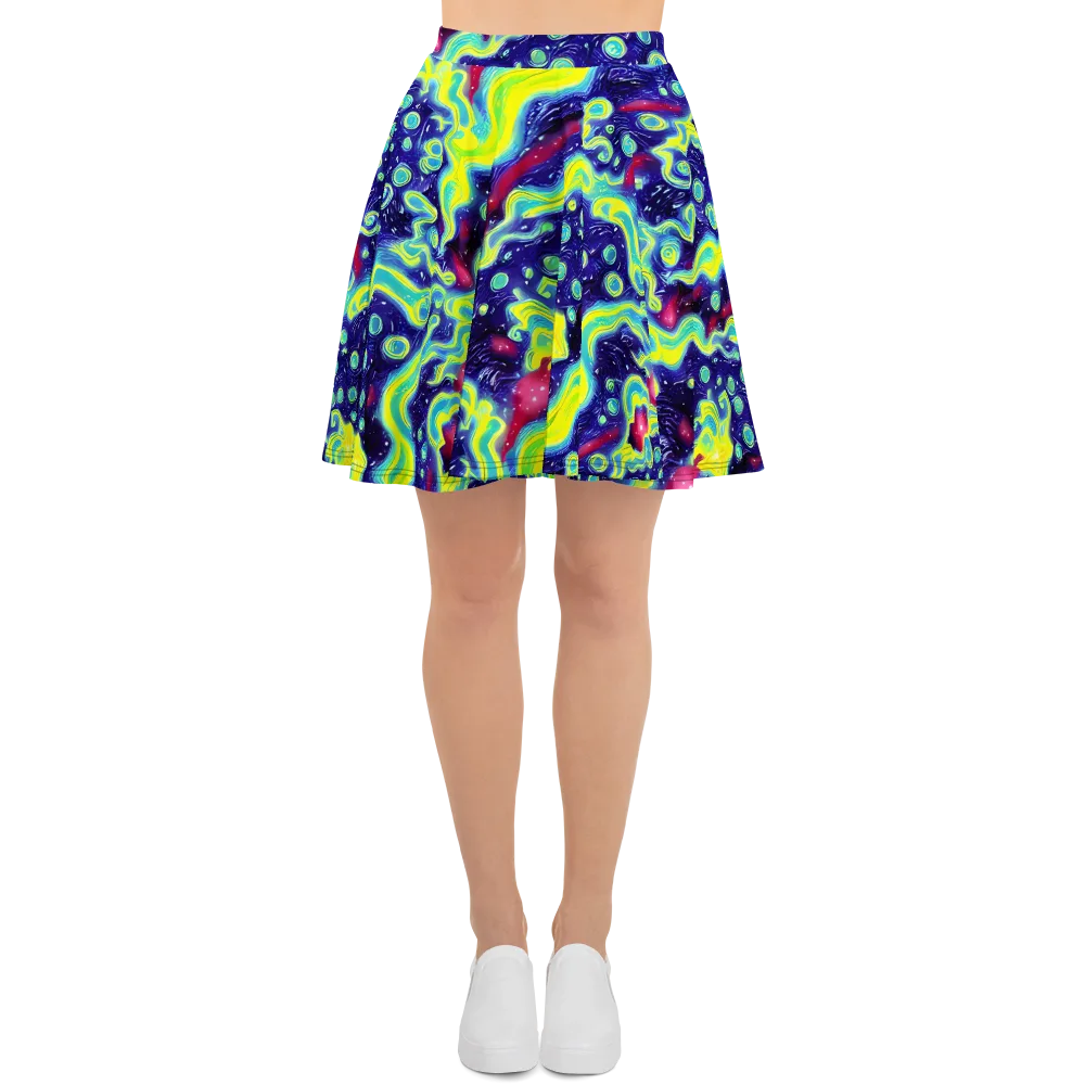 Acid Moonlight on Skater Skirt — Front
