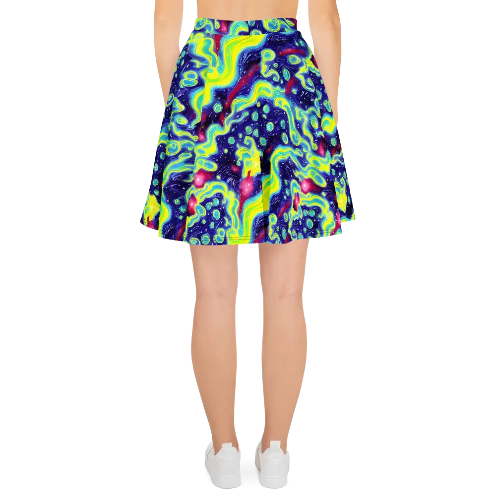 Acid Moonlight on Skater Skirt — Back