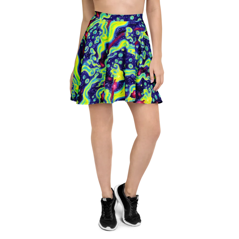 Acid Moonlight on Skater Skirt — Front