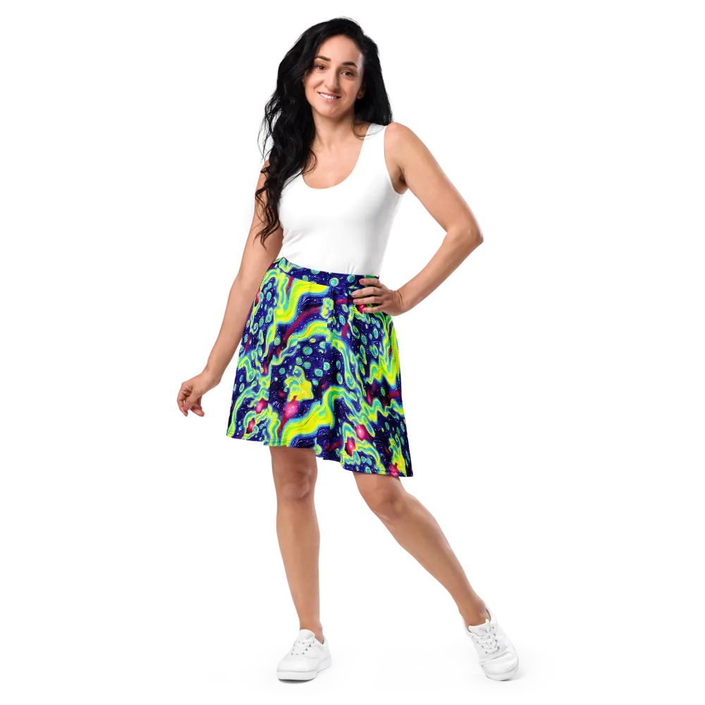 Acid Moonlight on Skater Skirt — Front