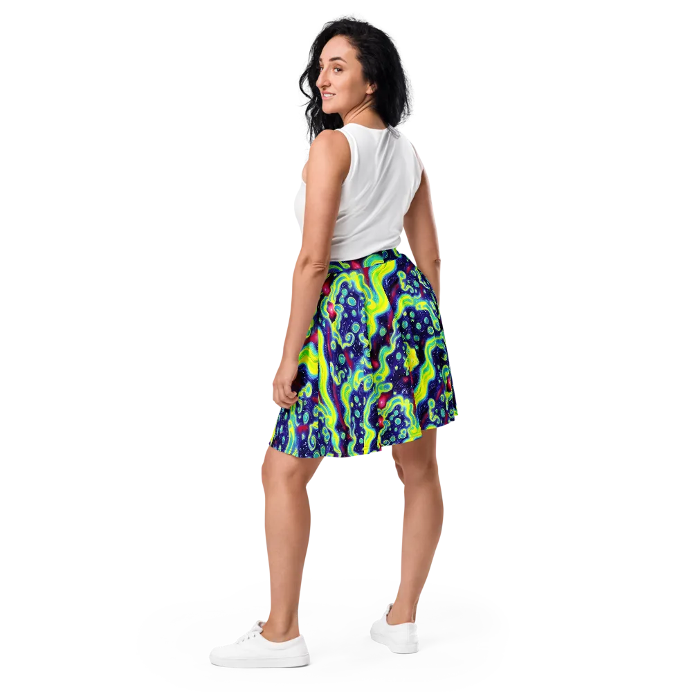 Acid Moonlight on Skater Skirt — Back