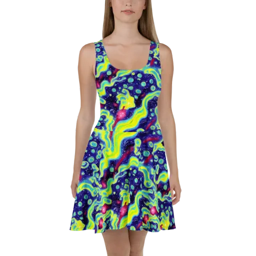 Acid Moonlight on a Skater Dress