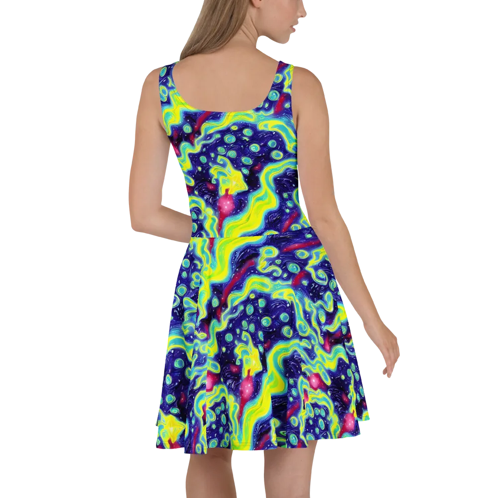 Acid Moonlight on Skater Dress — Back