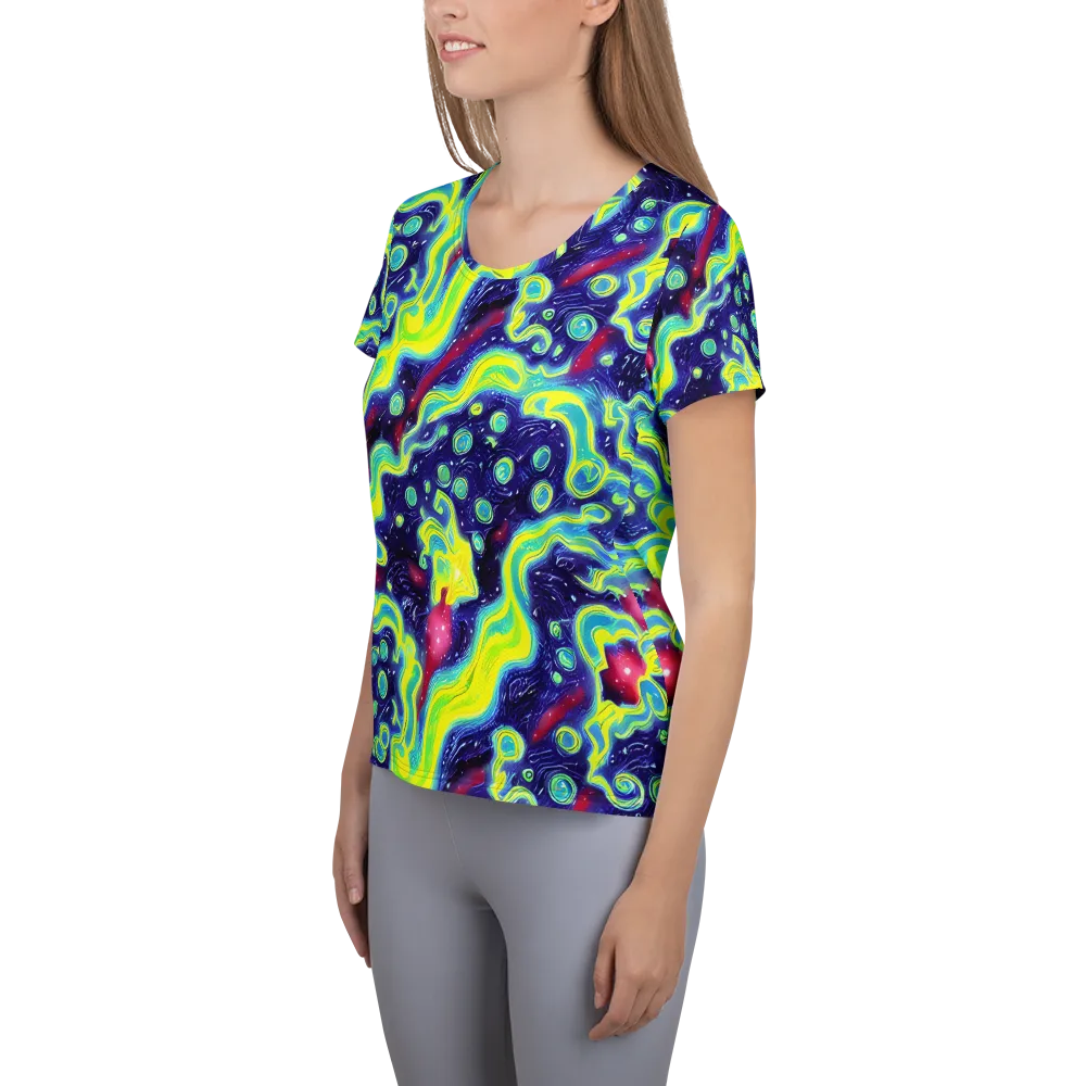 Acid Moonlight on Women's Athletic T-Shirt — Left