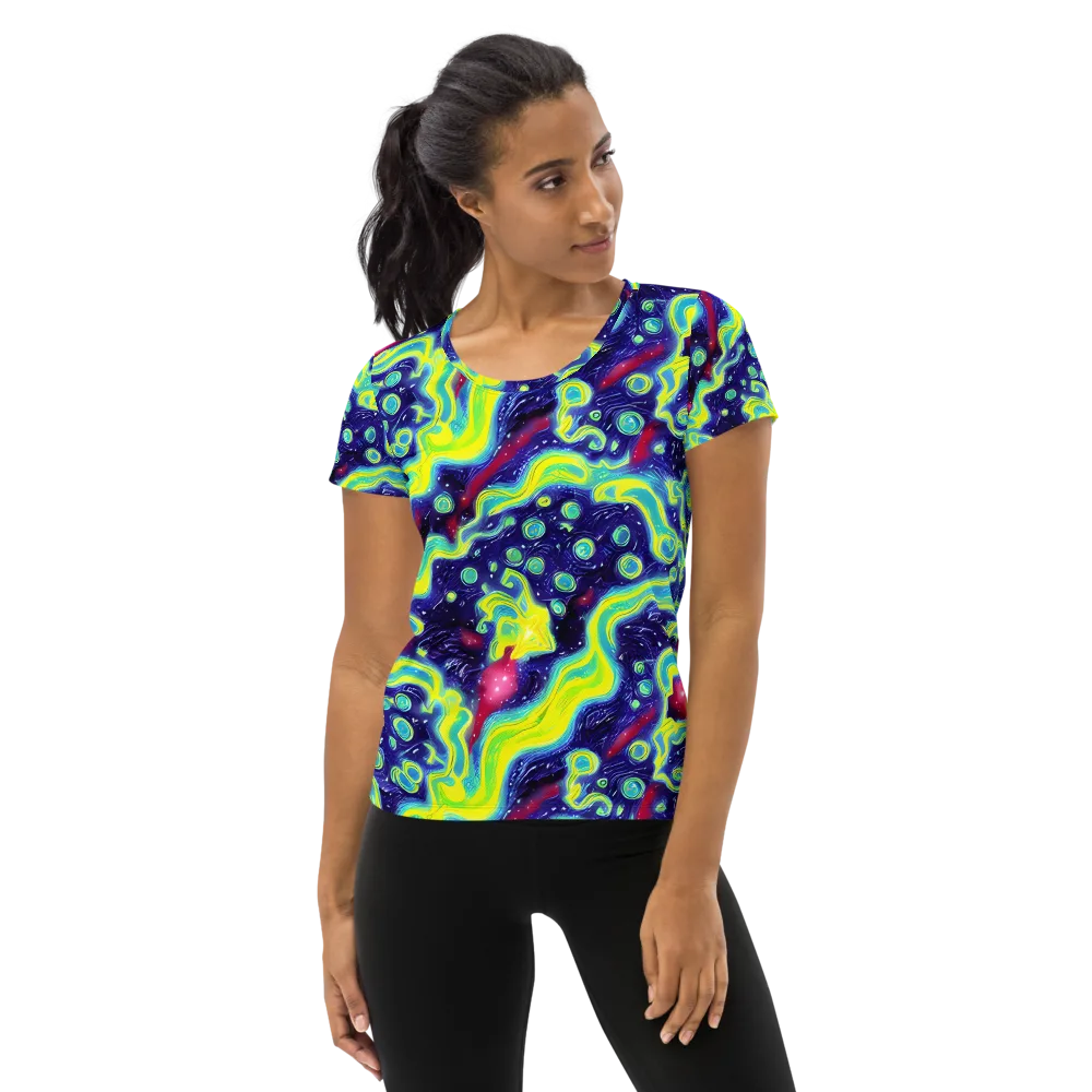 Acid Moonlight on Women's Athletic T-Shirt — Front