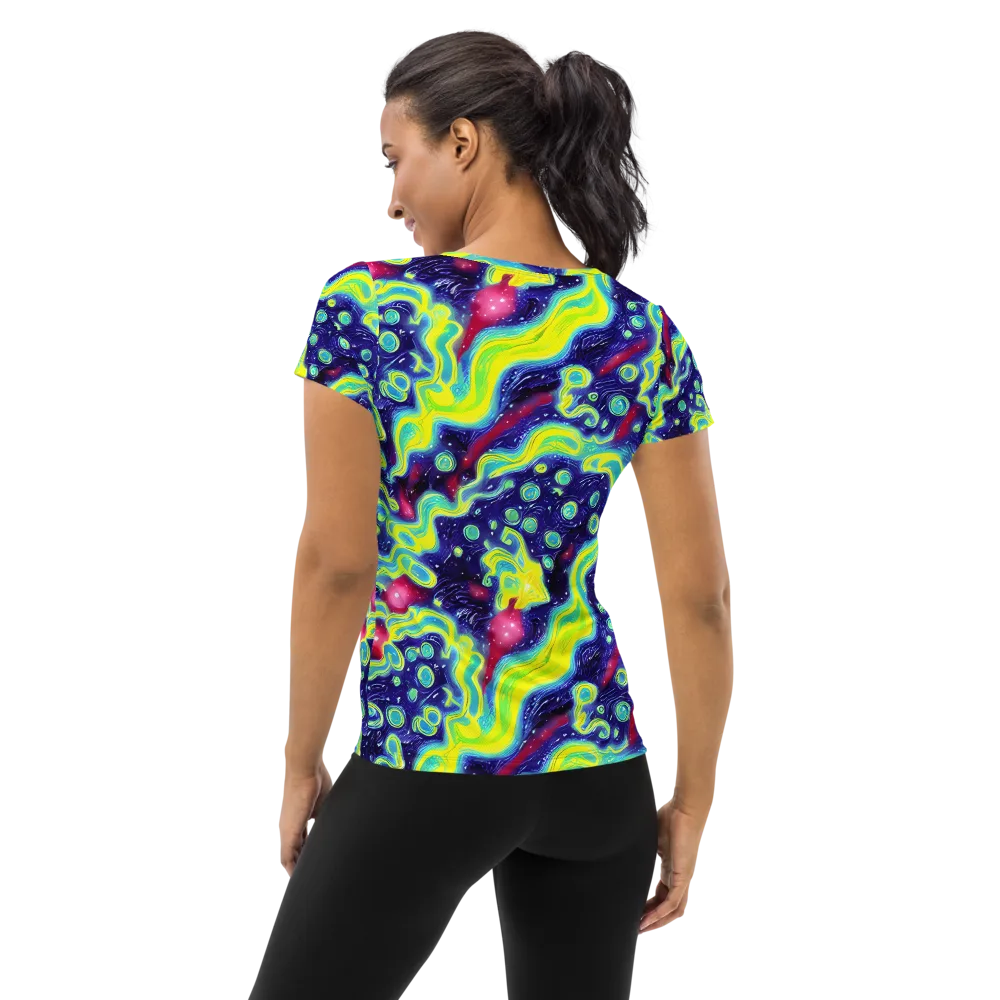 Acid Moonlight on Women's Athletic T-Shirt — Back