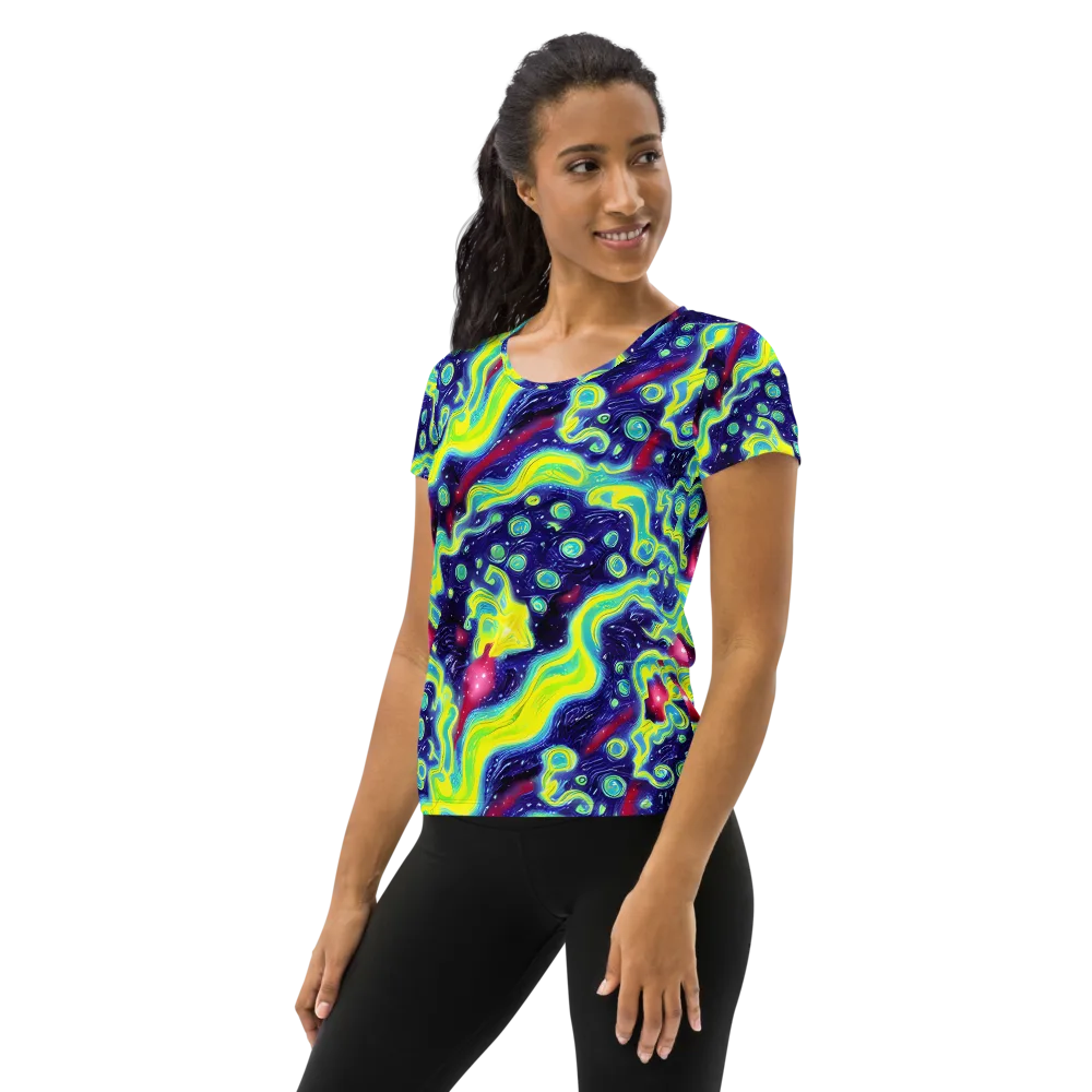 Acid Moonlight on Women's Athletic T-Shirt — Left