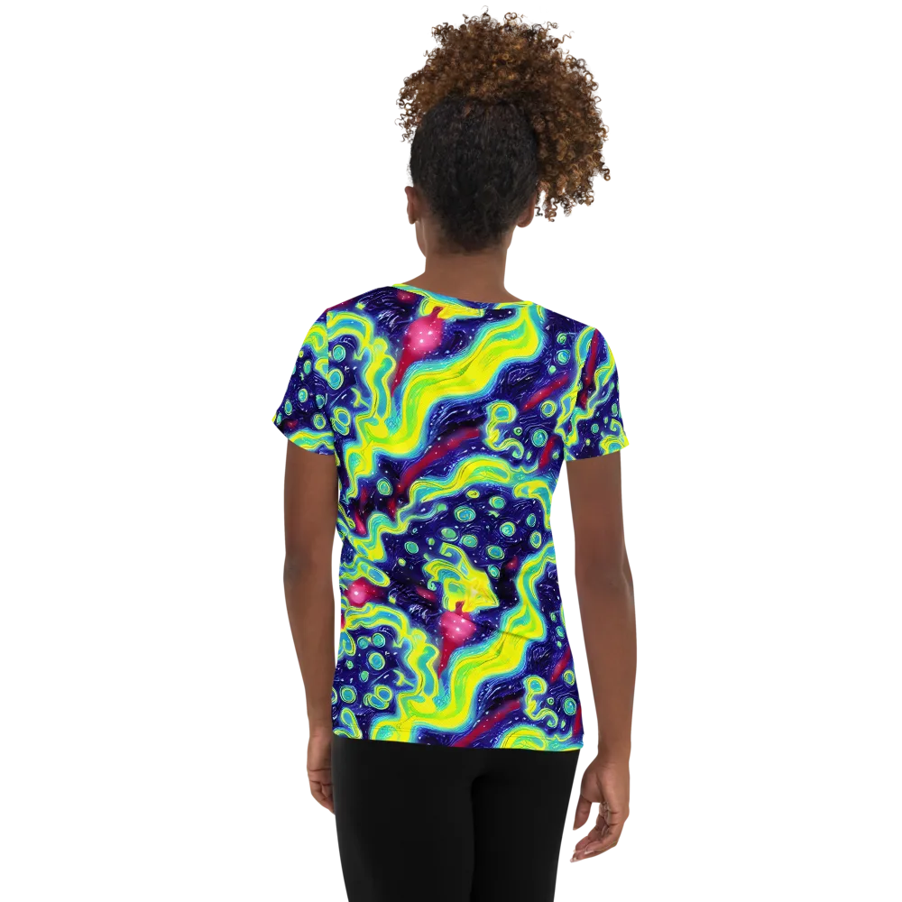 Acid Moonlight on Women's Athletic T-Shirt — Back