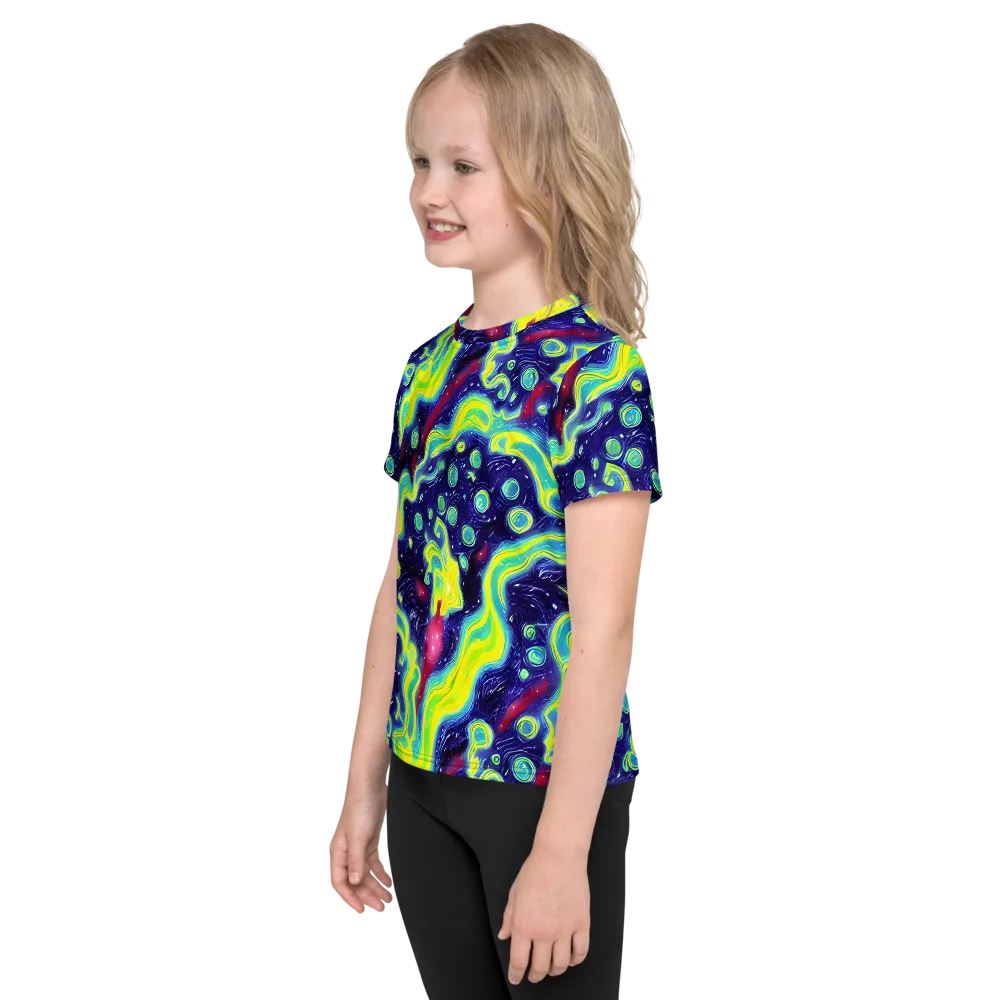 Acid Moonlight on Kids Crew Neck T-Shirt — Left