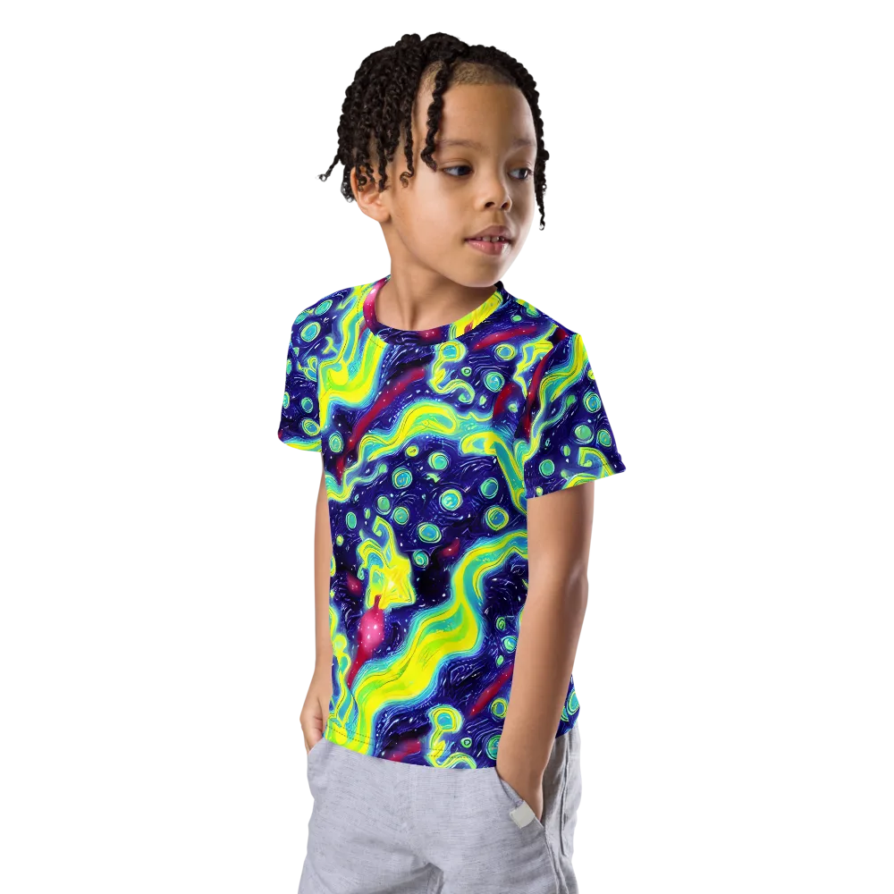 Acid Moonlight on Kids Crew Neck T-Shirt — Left Front
