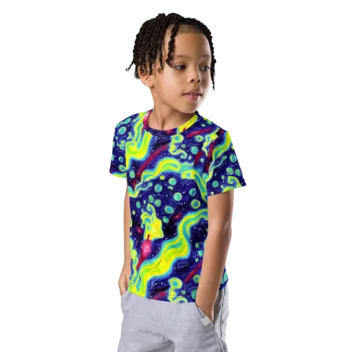 Acid Moonlight on a Kids Crew Neck T-Shirt