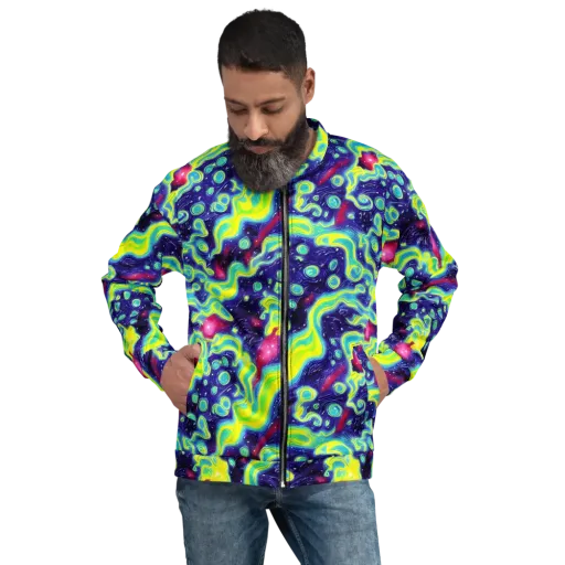 Acid Moonlight on a Bomber Jacket