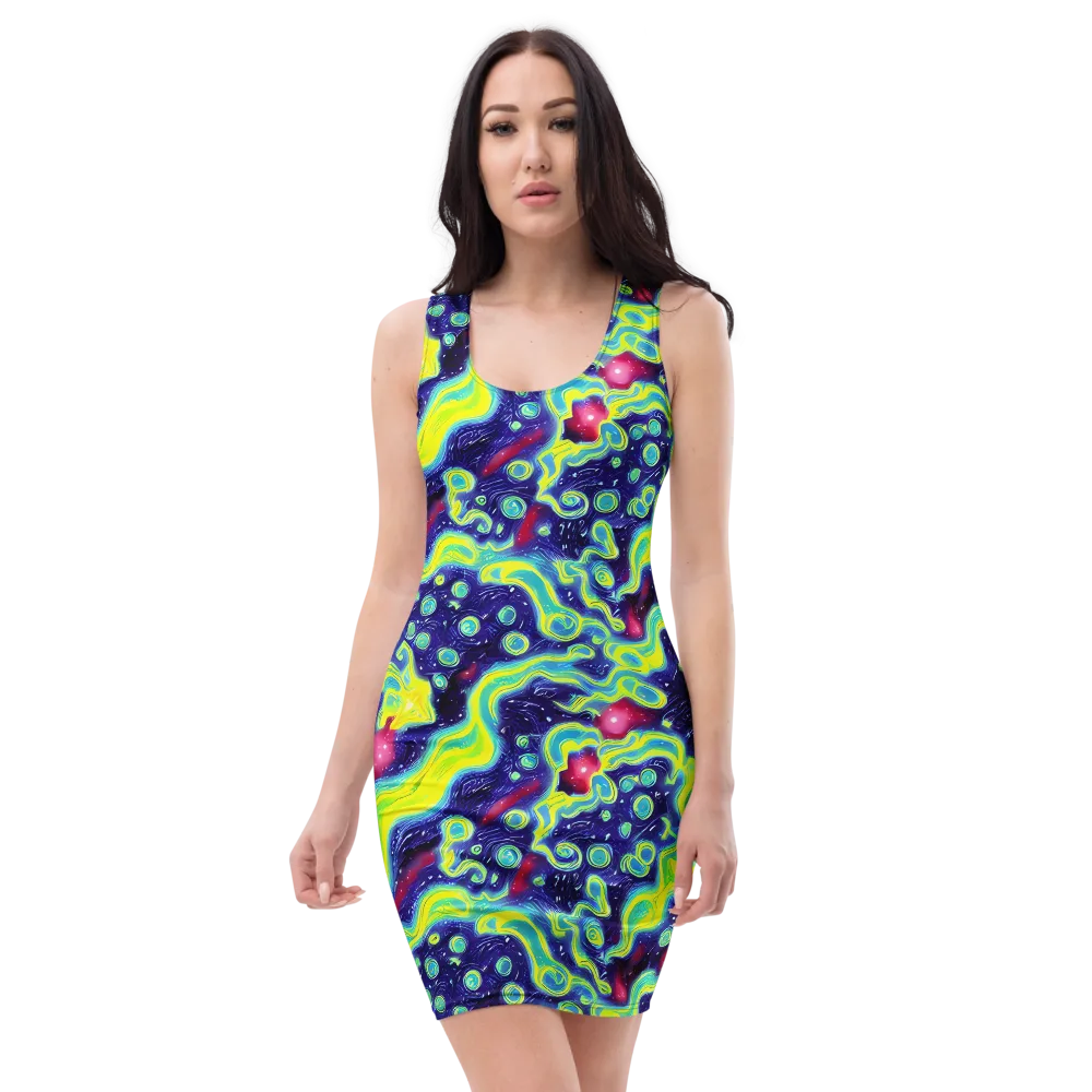 Acid Moonlight on Bodycon Dress — Front