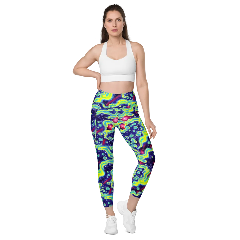Acid Moonlight on Leggings with Pockets — Front