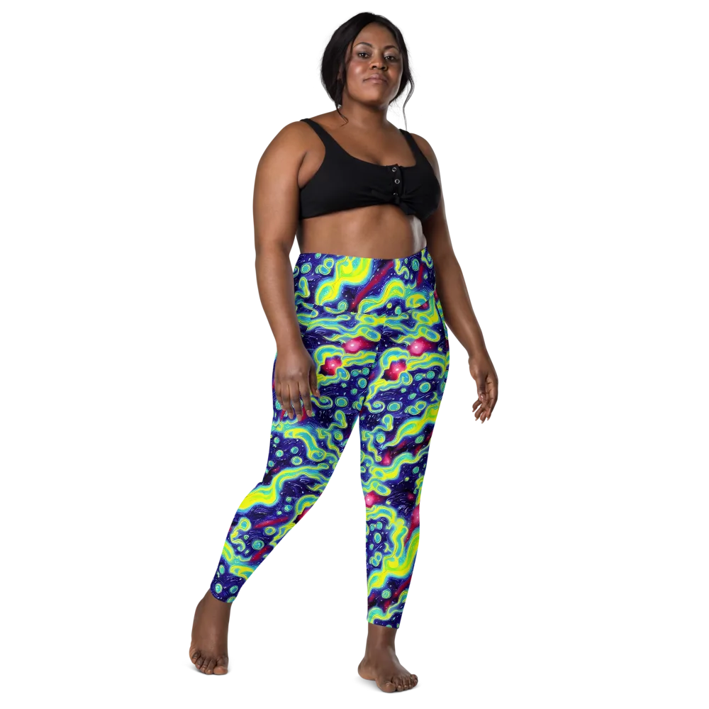 Acid Moonlight on Leggings with Pockets — Front