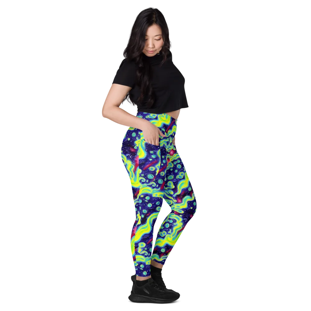 Acid Moonlight on Leggings with Pockets — Right