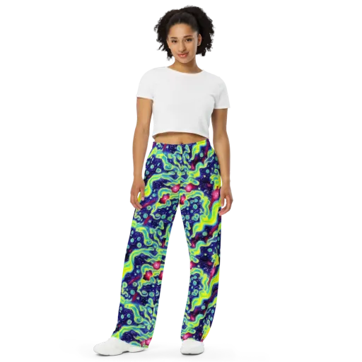 Acid Moonlight on a Wide-Leg Pants