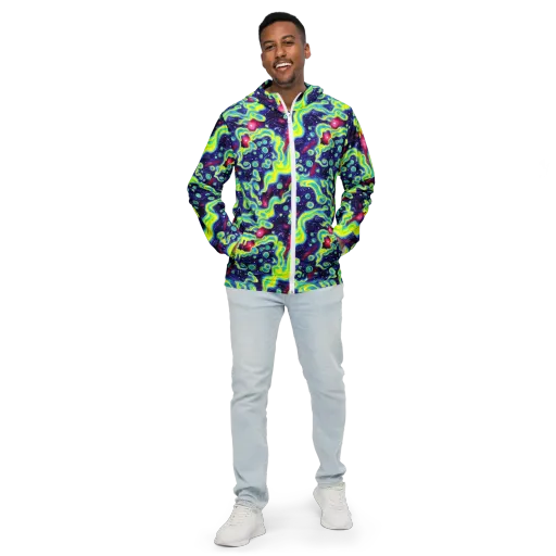 Acid Moonlight on a Men's Windbreaker