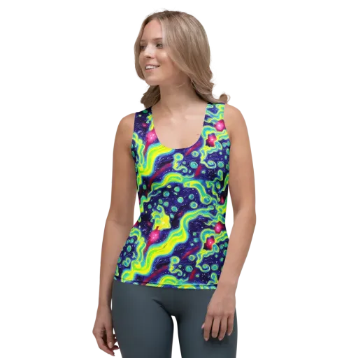Acid Moonlight on a Women's Tank Top
