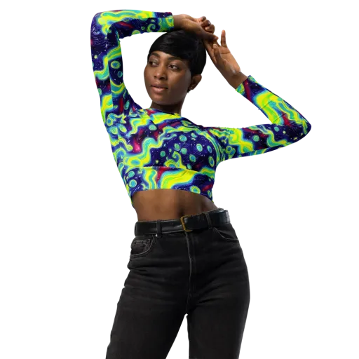 Acid Moonlight on a Long Sleeve Crop Top