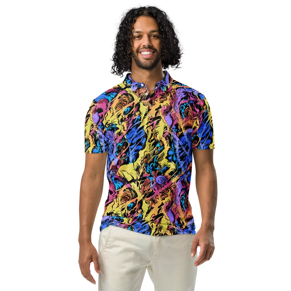 Pop-tide on Men's Slim Fit Polo Shirt — Front