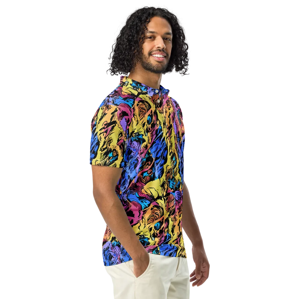 Pop-tide on Men's Slim Fit Polo Shirt — Right Front