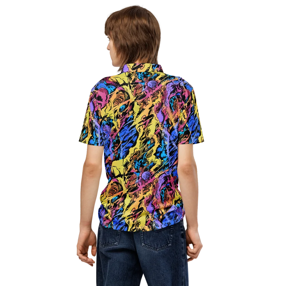 Pop-tide on Men's Slim Fit Polo Shirt — Back