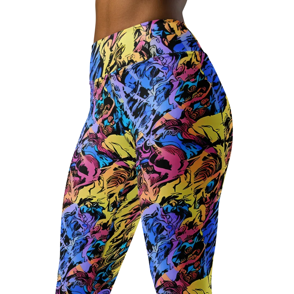 Pop-tide on Yoga Leggings — Left Front
