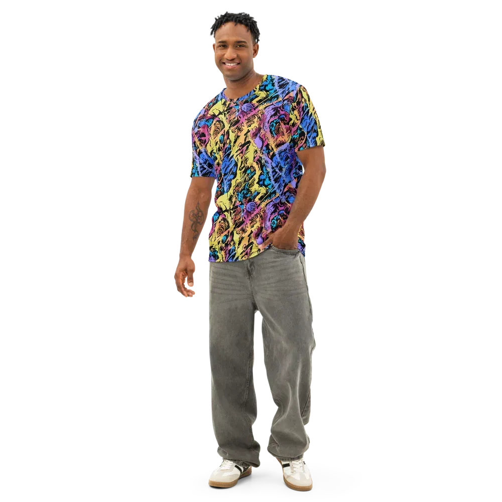 Pop-tide on Men's Cotton Crew Neck T-Shirt — Front