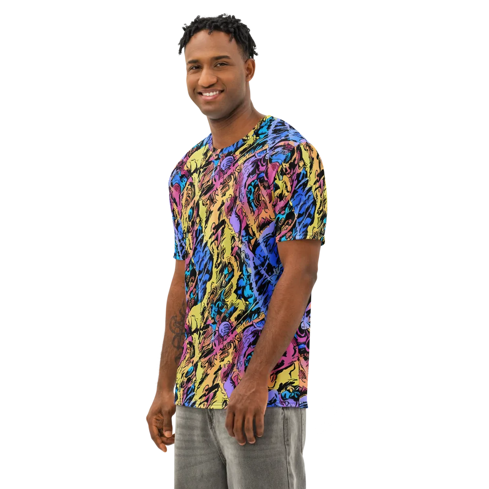 Pop-tide on Men's Cotton Crew Neck T-Shirt — Left Front