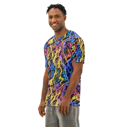 Pop-tide on a Men's Cotton Crew Neck T-Shirt