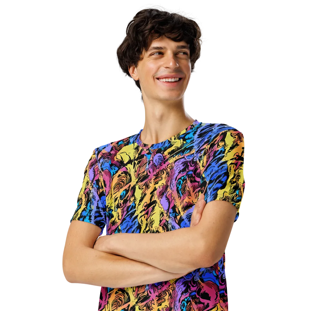 Pop-tide on Men's Crew Neck T-Shirt — Left Front
