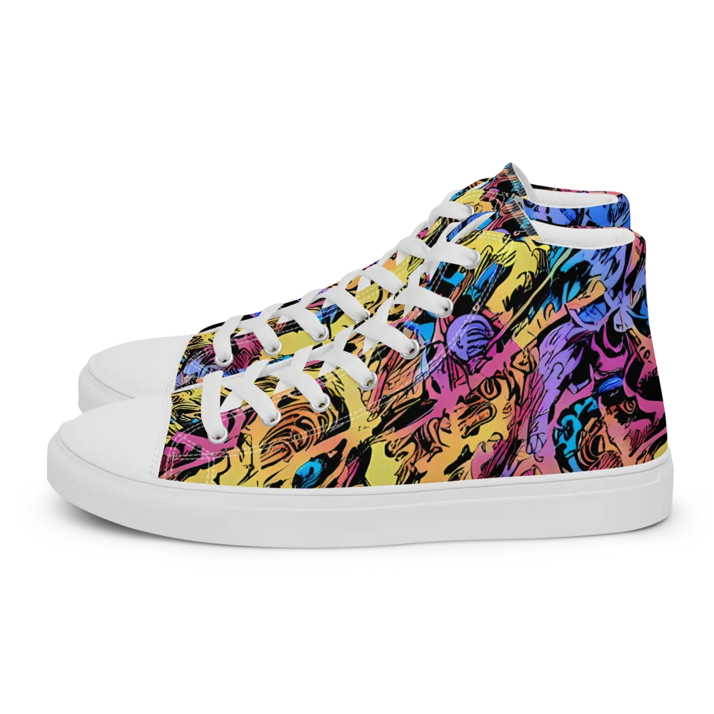 Pop-tide on Men's High Top Canvas Shoes — Left