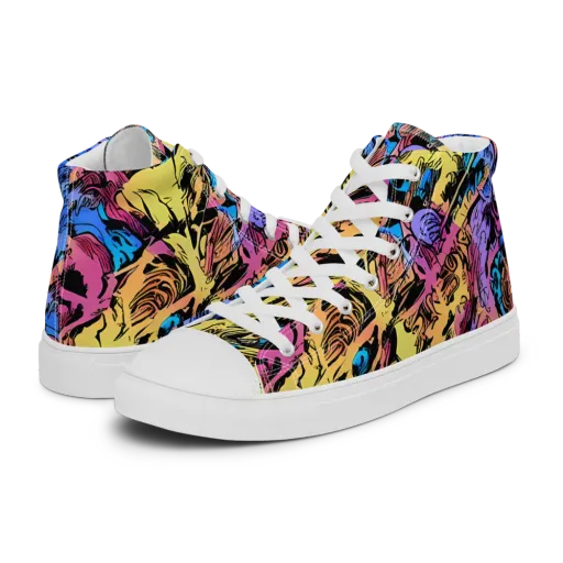 Pop-tide on a Men's High Top Canvas Shoes