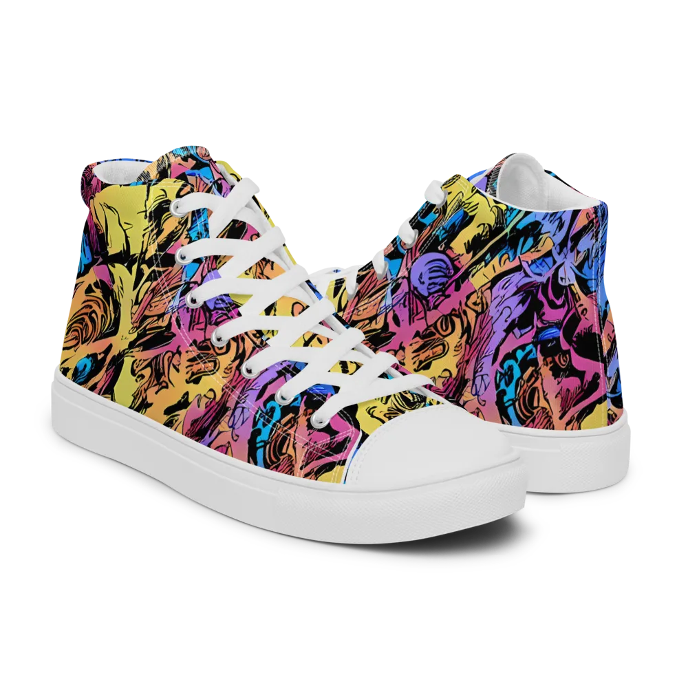 Pop-tide on Men's High Top Canvas Shoes — Right